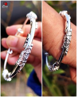 Silver Bracelet White Leaf - Image 2