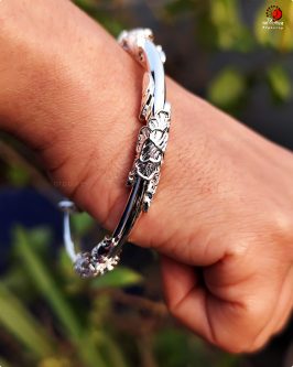 Silver Bracelet White Leaf - Image 3