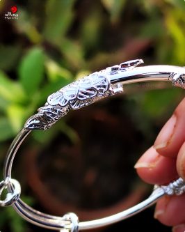 Silver Bracelet White Leaf - Image 4