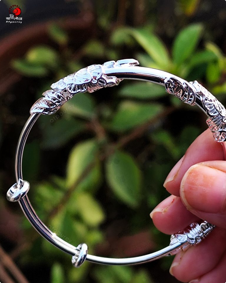 Silver Bracelet White Leaf - Image 5
