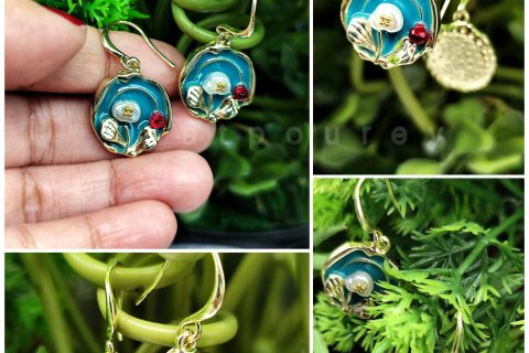 Flower Earrings Zinc Enamel