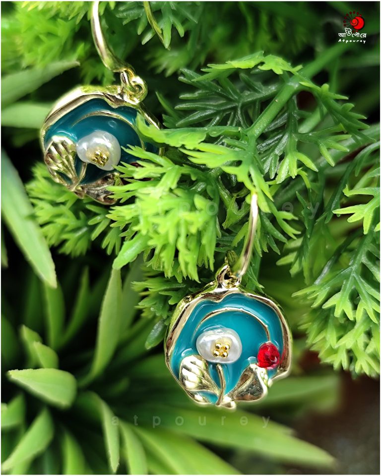 Flower Earrings Zinc Enamel - Image 5