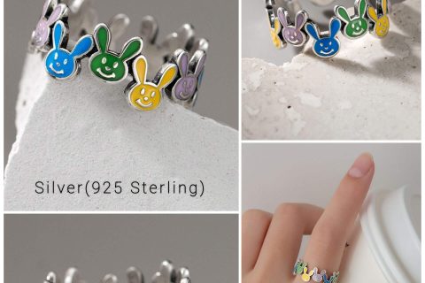 Adjustable Silver Smily Ring