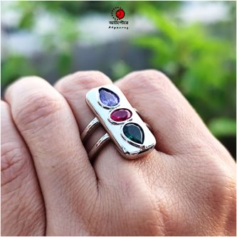 Adjustable Silver Plated Zircon Stone