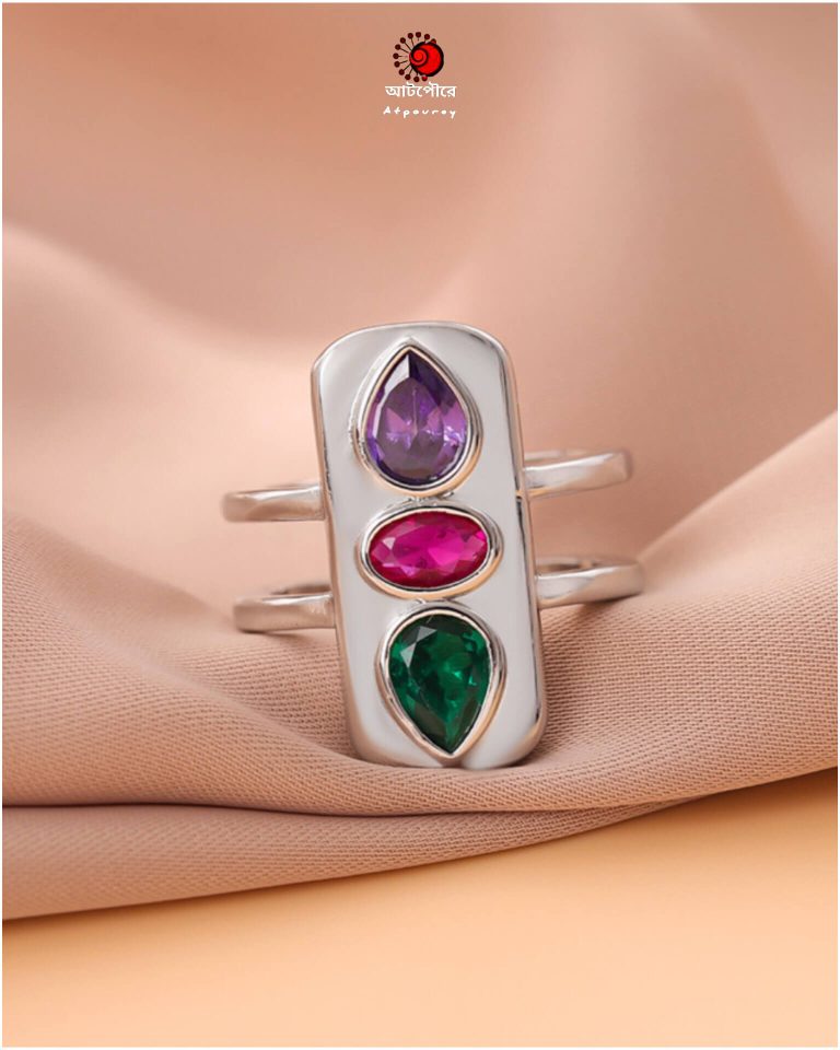Adjustable Silver Plated Zircon Stone - Image 3