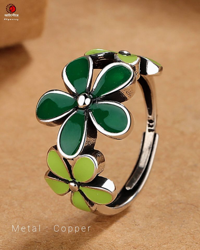 Green Flower Ring - Image 4