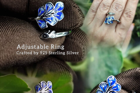 Adjustable Small Peacock Ring