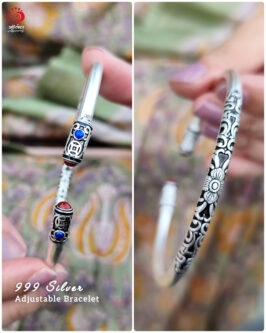 Adjustable Bracelet with 999 Stamped Black enamel work - Image 2