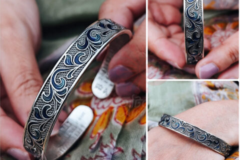 Adjustable Silver Bracelet with 999 Stamped