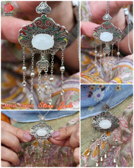 Flower Neckpiece- with beautiful enamel work. - Image 2