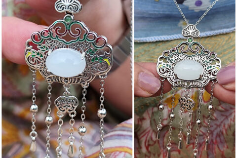 Flower Neckpiece- with beautiful enamel work.