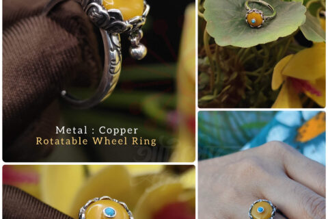 Adjustable Rotatable Yellow stone Ring