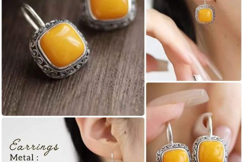 Yellow Sintered Earrings
