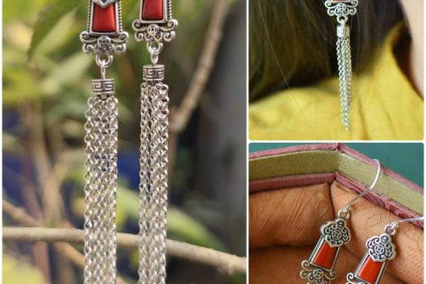 Red Long Earrings