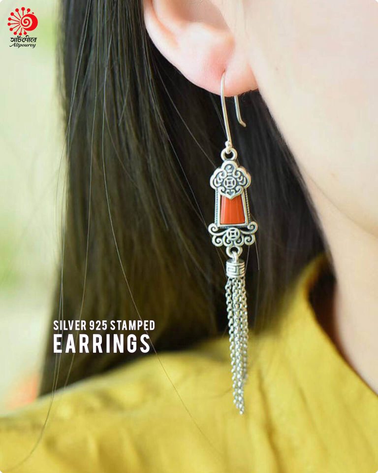 Red Long Earrings - Image 4