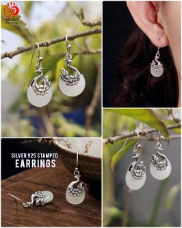White Jade Swan Earrings - Image 3