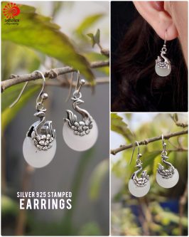 White Jade Swan Earrings - Image 6