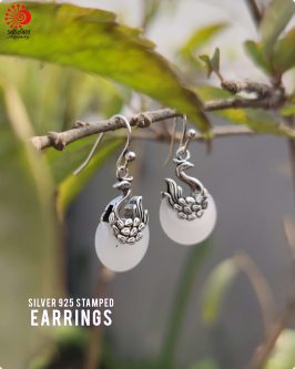 White Jade Swan Earrings - Image 5