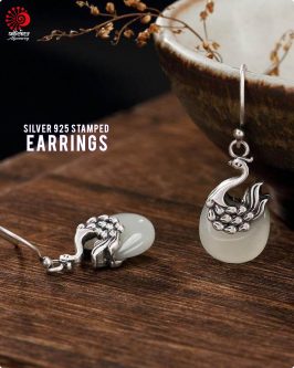 White Jade Swan Earrings - Image 4
