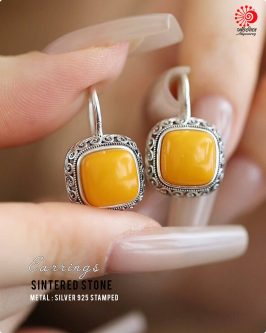 Yellow Sintered Earrings - Image 2