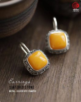 Yellow Sintered Earrings - Image 4