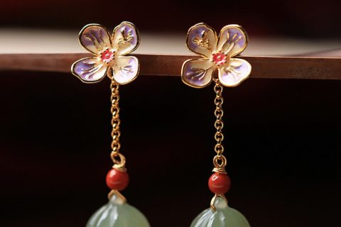 Lotus Jade Elegant Earrings