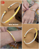 Adjustable Bracelet with 999 Stamped Yellow enamel work