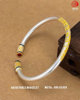 Adjustable Bracelet with 999 Stamped Yellow enamel work - Image 4