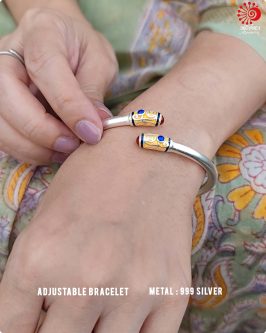 Adjustable Bracelet with 999 Stamped Yellow enamel work - Image 5