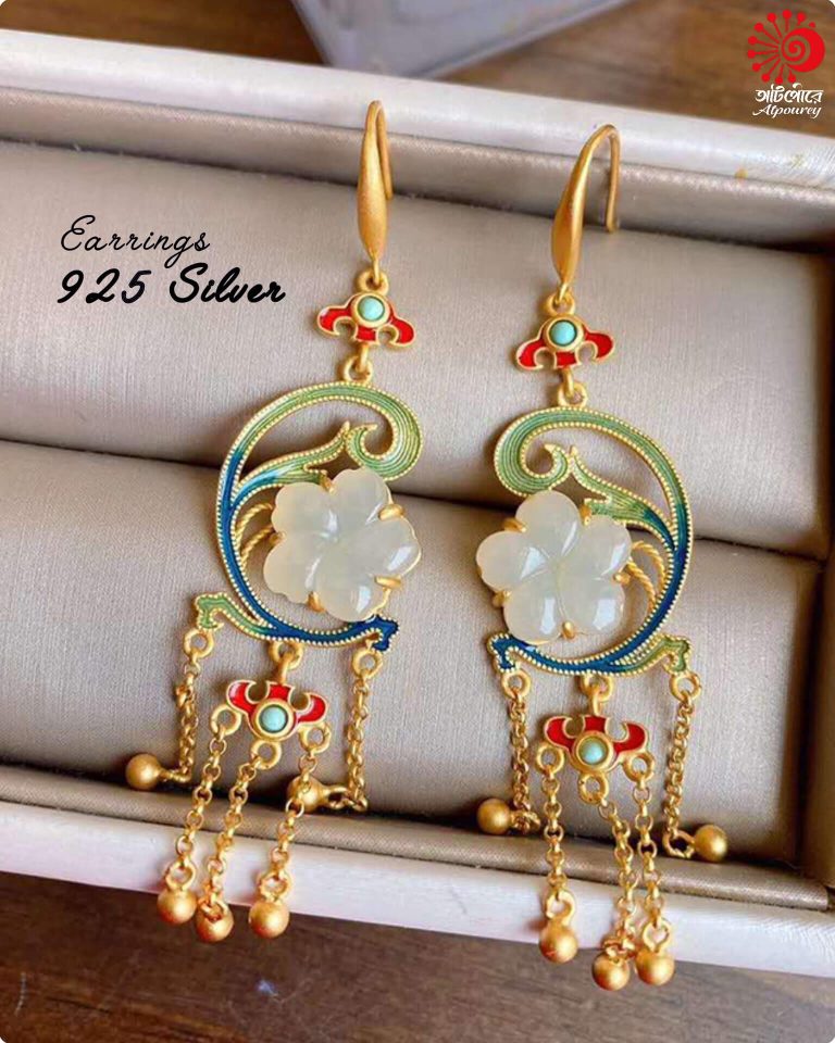 Vintage Elegant Flower Earrings - Image 5