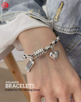 Silver Bracelet with Love - Image 2