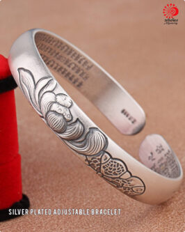 Lotus Engraved Adjustable Bracelet - Image 3
